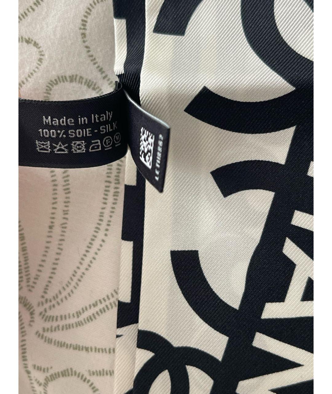 CHANEL Белый шелковый платок, фото 3