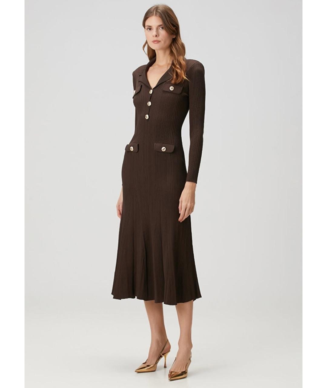 SELF-PORTRAIT Коричневое коктейльное платье, фото 7