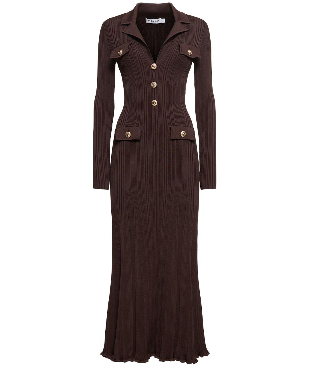 SELF-PORTRAIT Коричневое коктейльное платье, фото 1