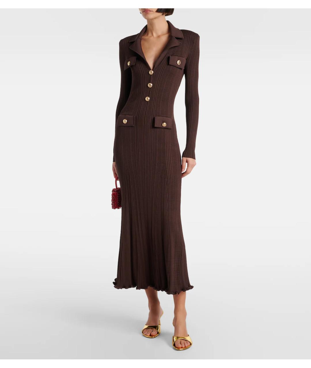 SELF-PORTRAIT Коричневое коктейльное платье, фото 5