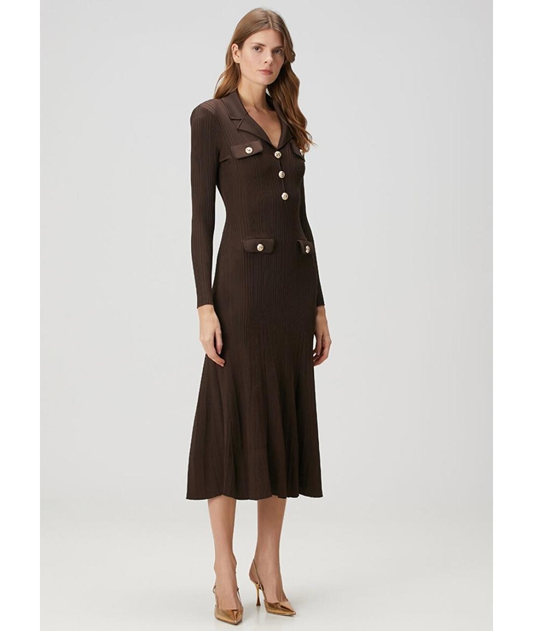 SELF-PORTRAIT Коричневое коктейльное платье, фото 8