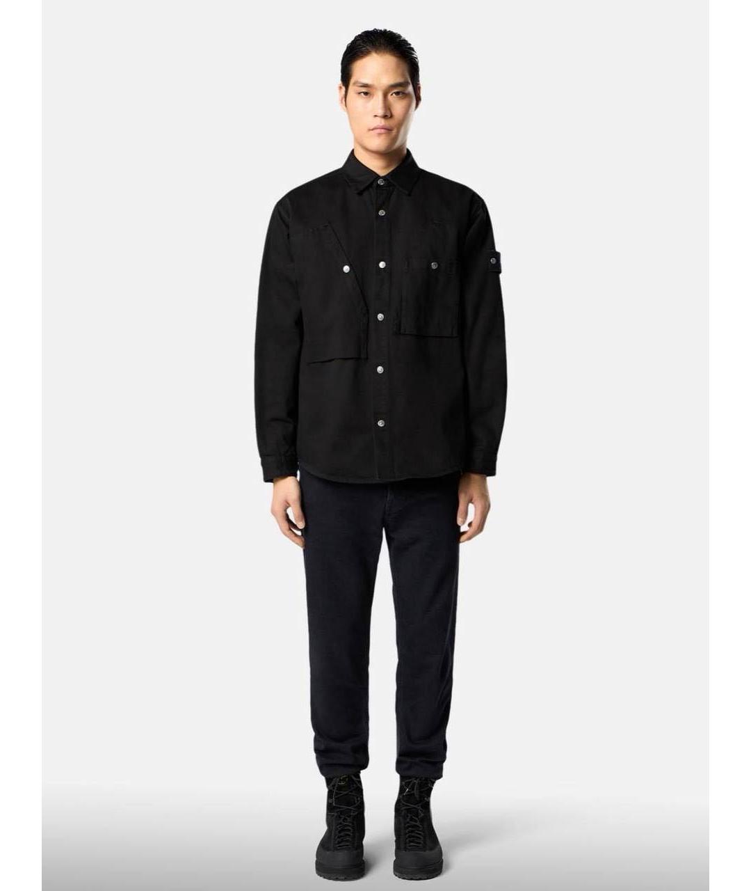 STONE ISLAND Черная хлопковая куртка, фото 4