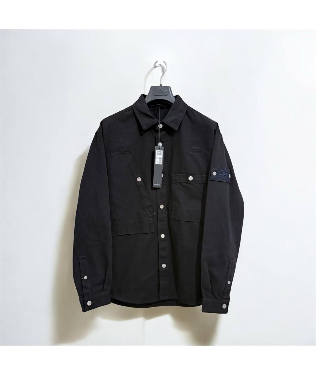 STONE ISLAND Черная хлопковая куртка, фото 5