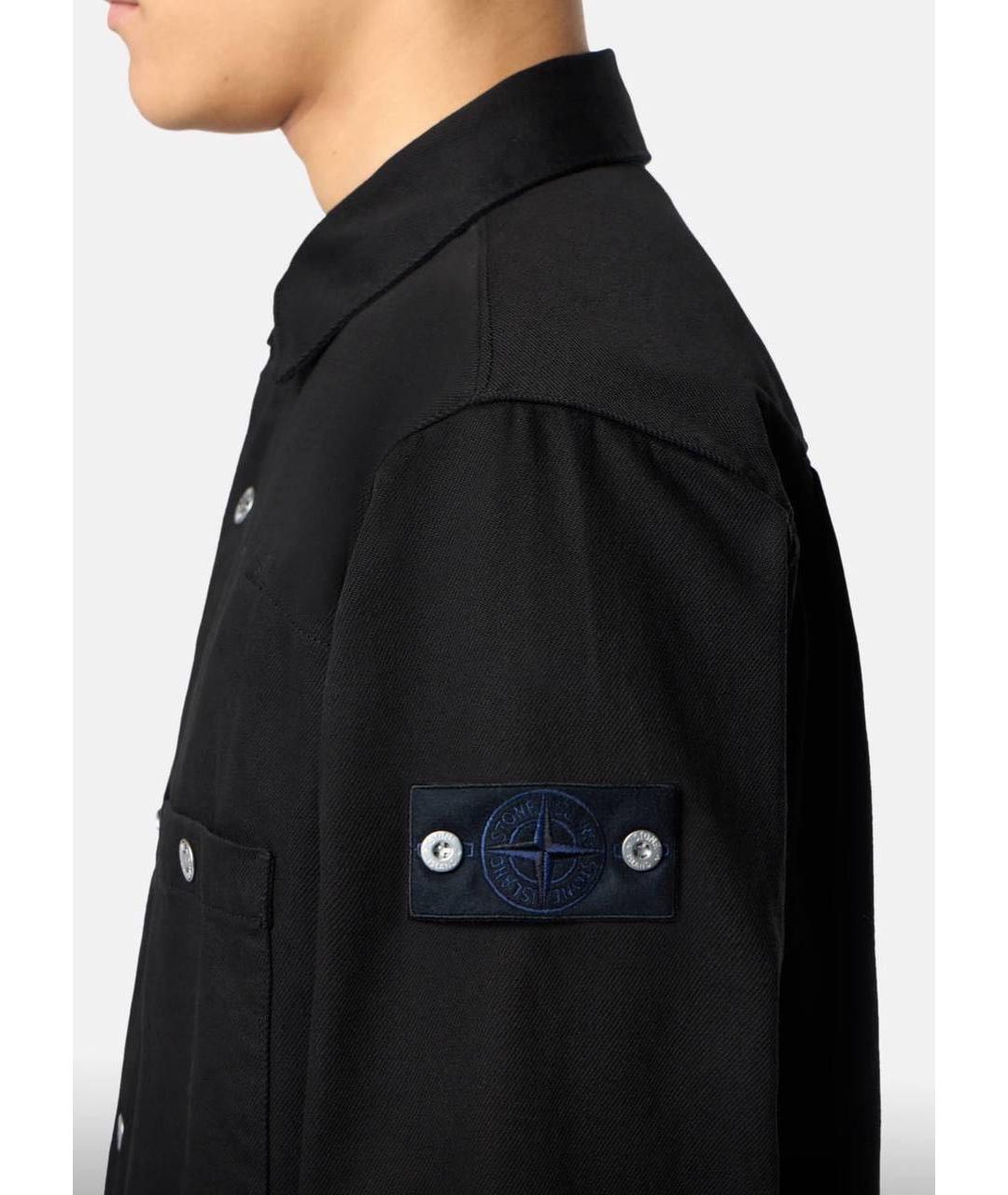 STONE ISLAND Черная хлопковая куртка, фото 2