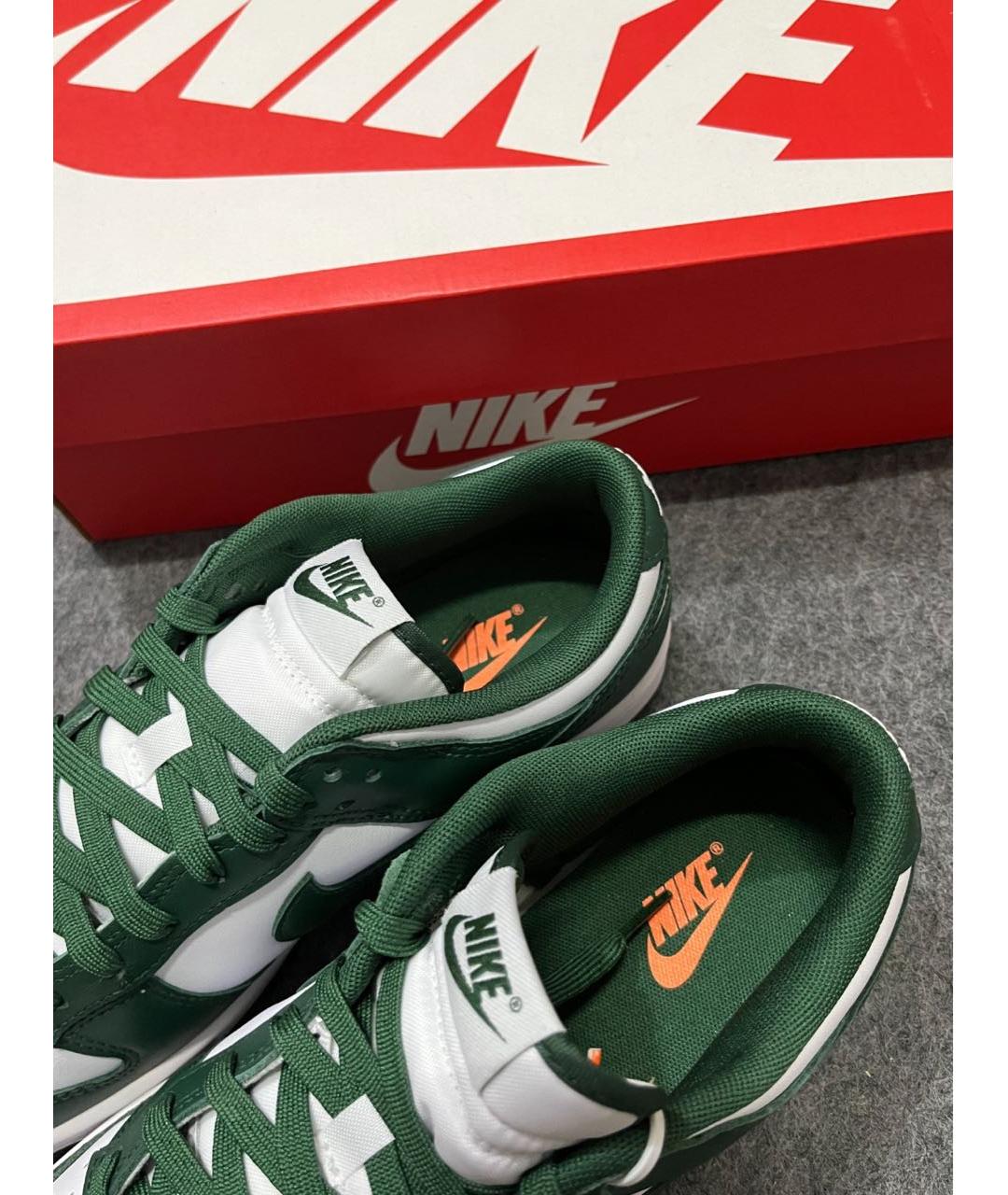 NIKE Зеленые кожаные низкие кроссовки / кеды, фото 7