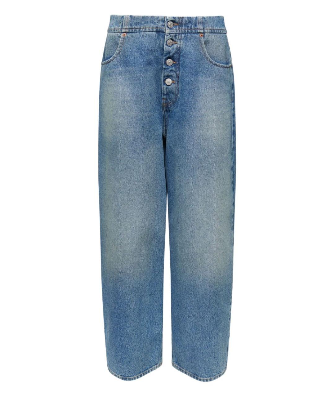 MM6 MAISON MARGIELA Синие хлопковые прямые джинсы, фото 1