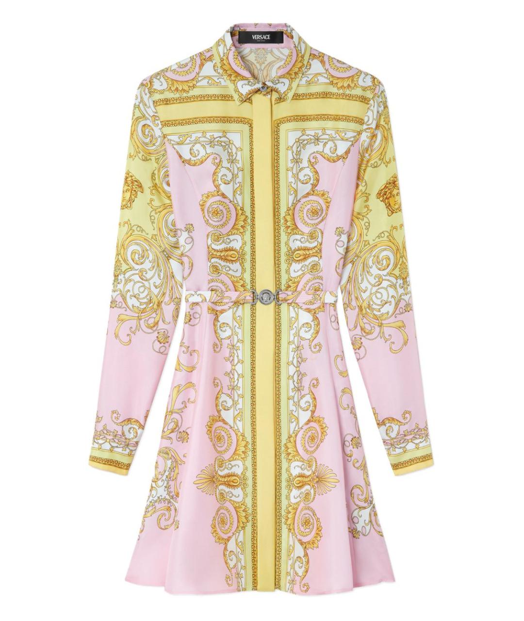 VERSACE Мульти шелковое платье, фото 1