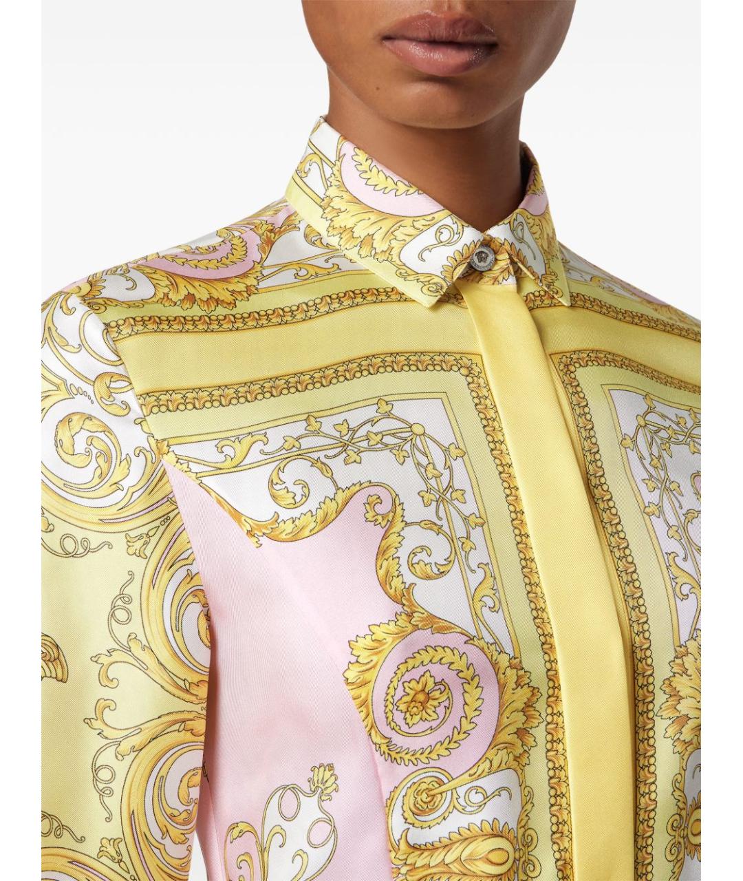 VERSACE Мульти шелковое платье, фото 4