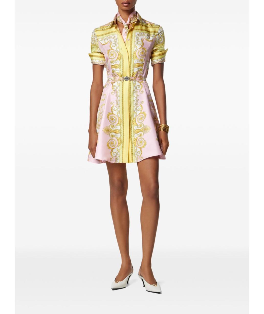 VERSACE Мульти шелковое платье, фото 2