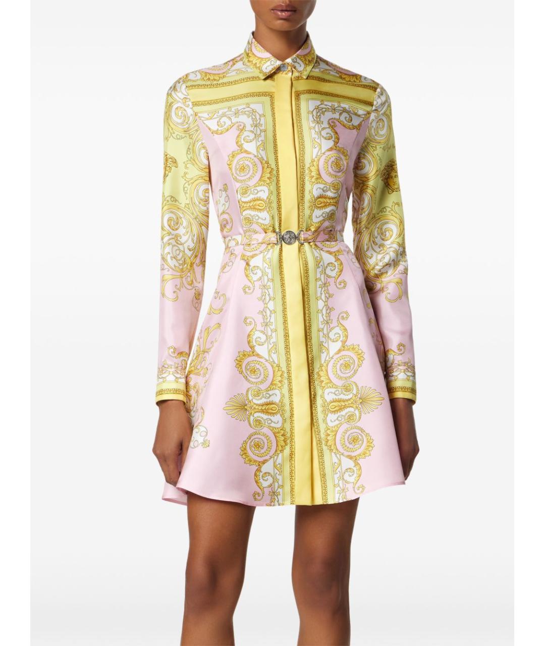 VERSACE Мульти шелковое платье, фото 3