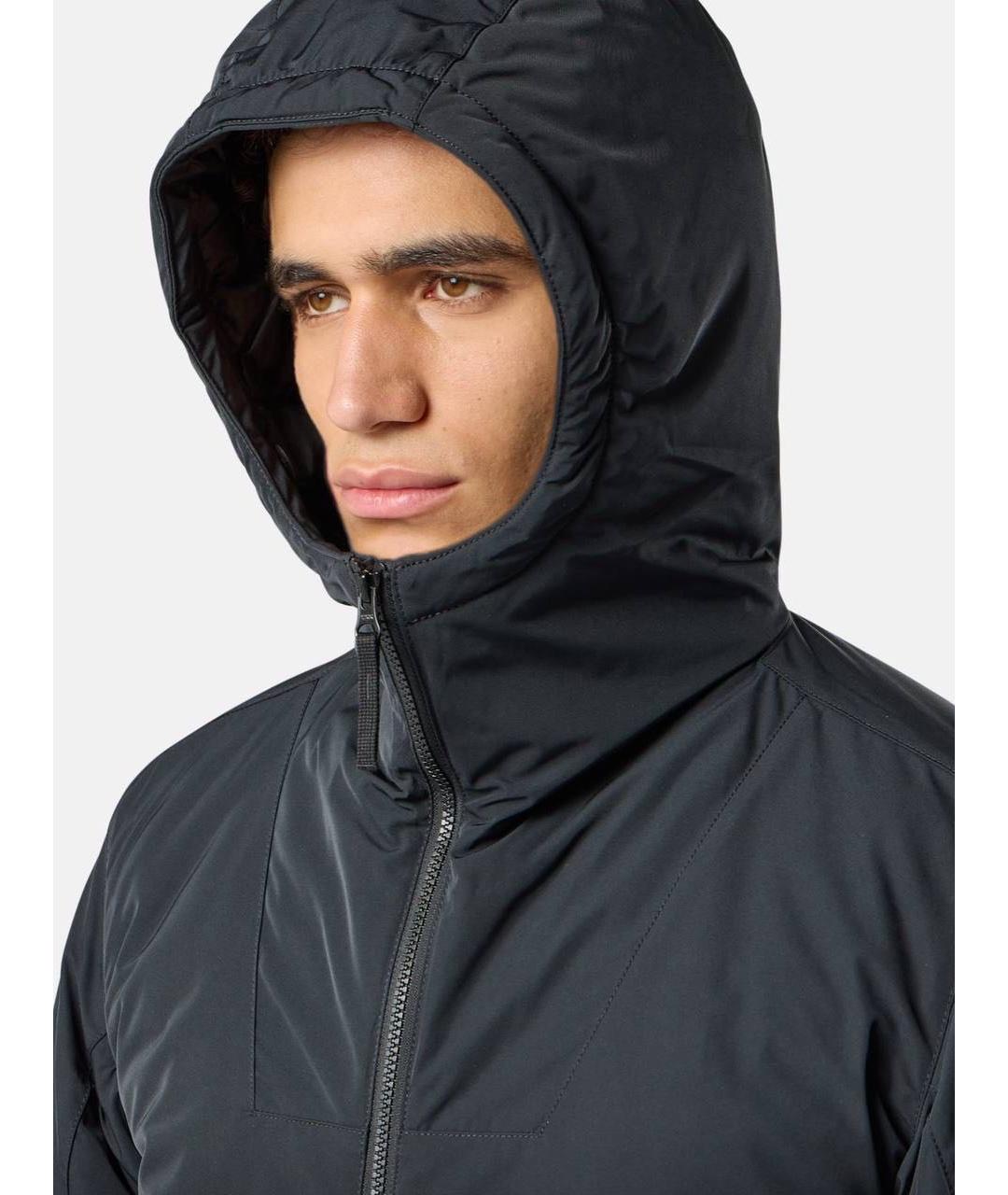 STONE ISLAND Черный полиамидовый пуховик, фото 4