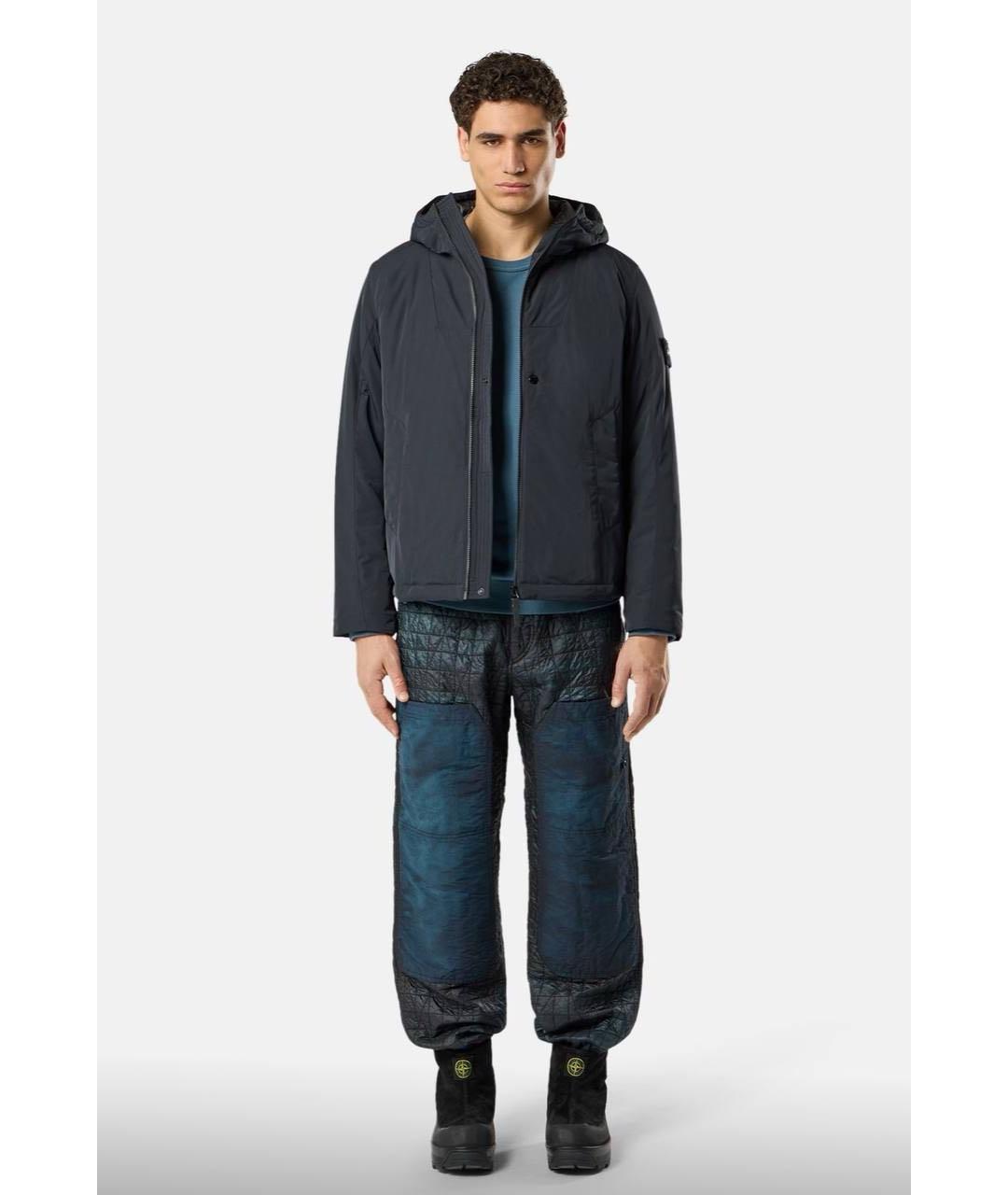 STONE ISLAND Черный полиамидовый пуховик, фото 3