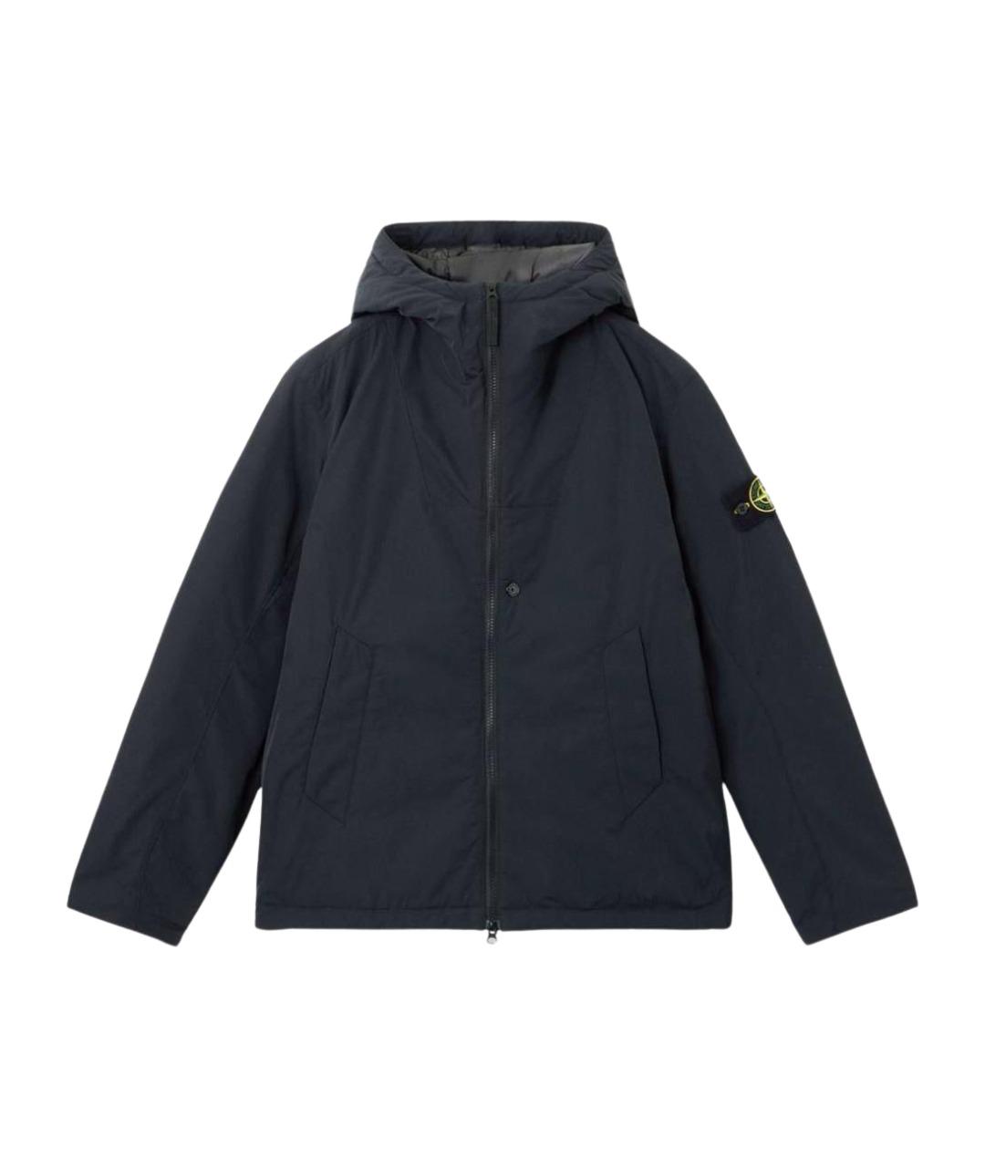 STONE ISLAND Черный полиамидовый пуховик, фото 1