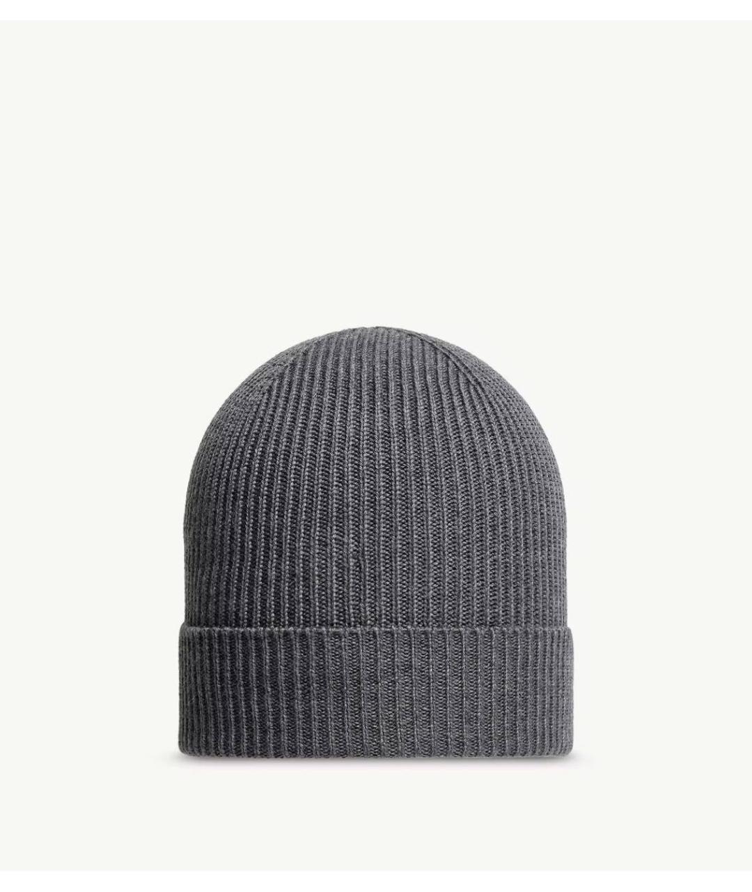 MONCLER Серая шерстяная шапка, фото 2