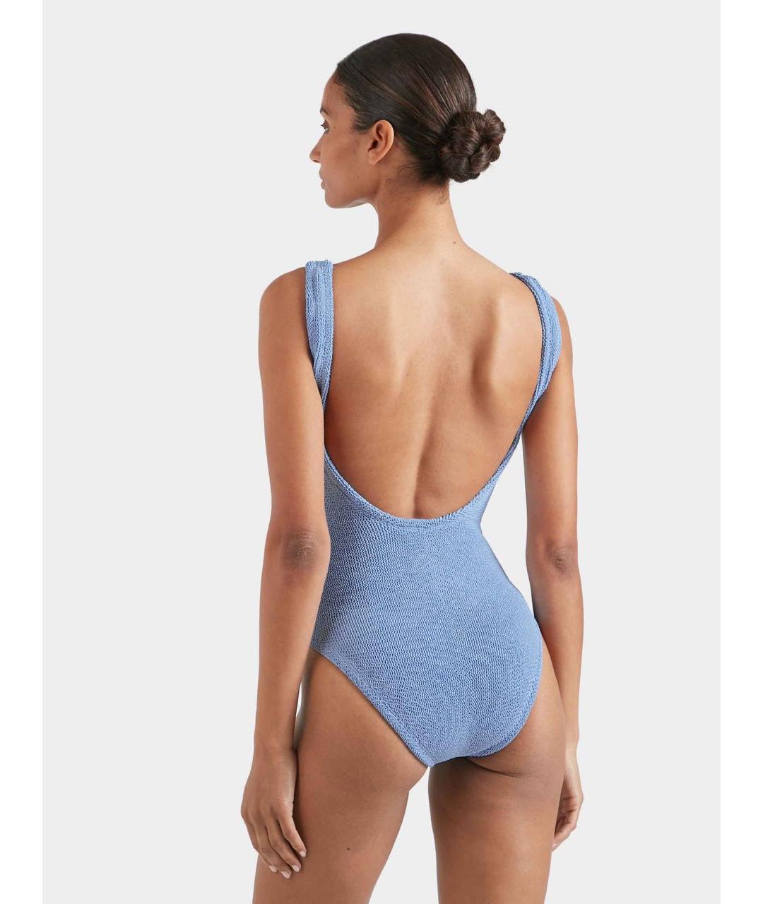 HUNZA G Голубой полиамидовый купальник, фото 3