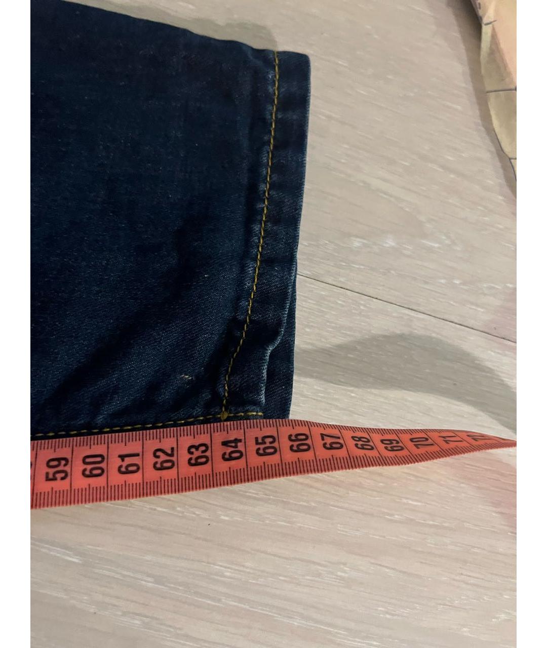 ELISABETTA FRANCHI Синие хлопко-леновые прямые джинсы, фото 8