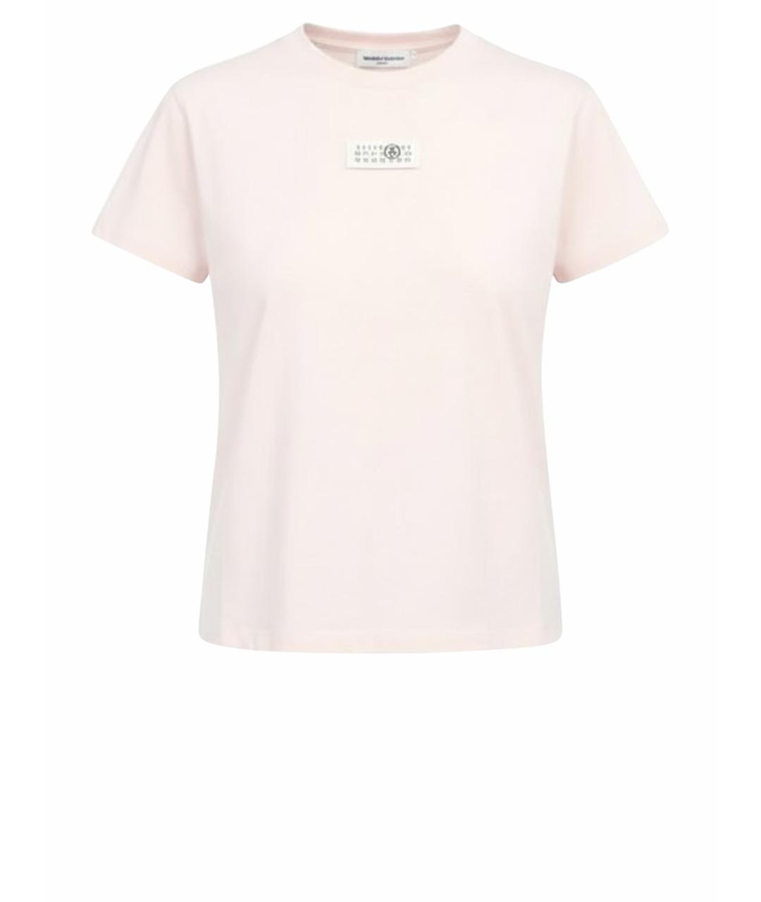 MM6 MAISON MARGIELA Розовая хлопковая футболка, фото 1