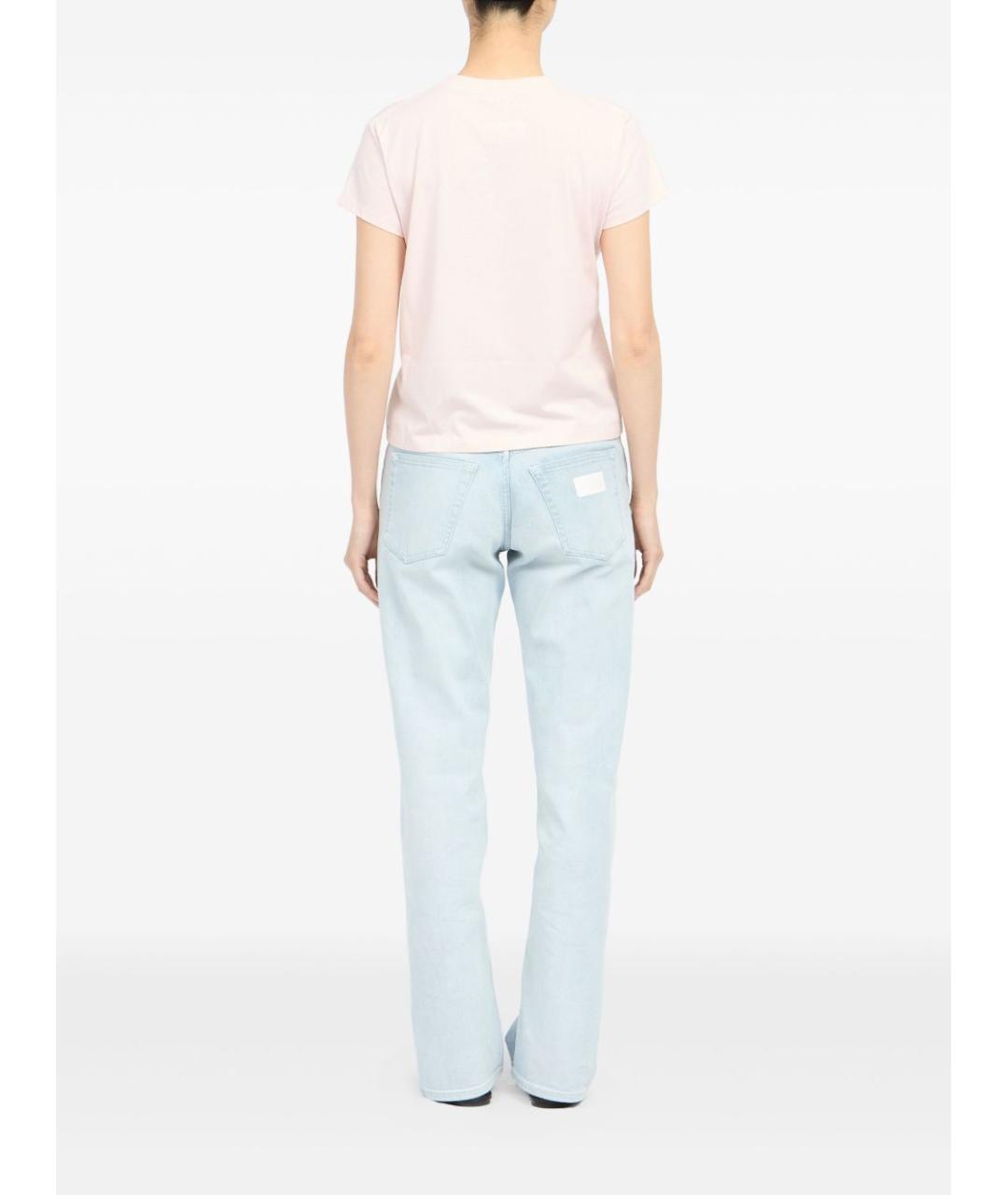 MM6 MAISON MARGIELA Розовая хлопковая футболка, фото 3