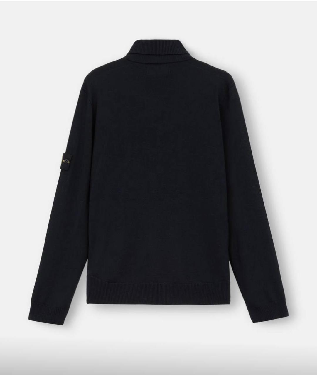 STONE ISLAND Темно-синий шерстяной джемпер / свитер, фото 2