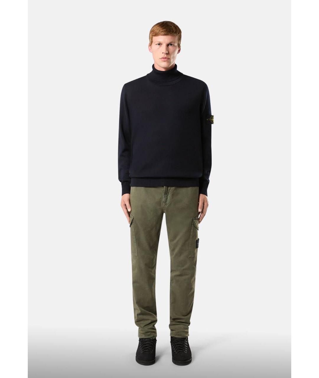 STONE ISLAND Темно-синий шерстяной джемпер / свитер, фото 3