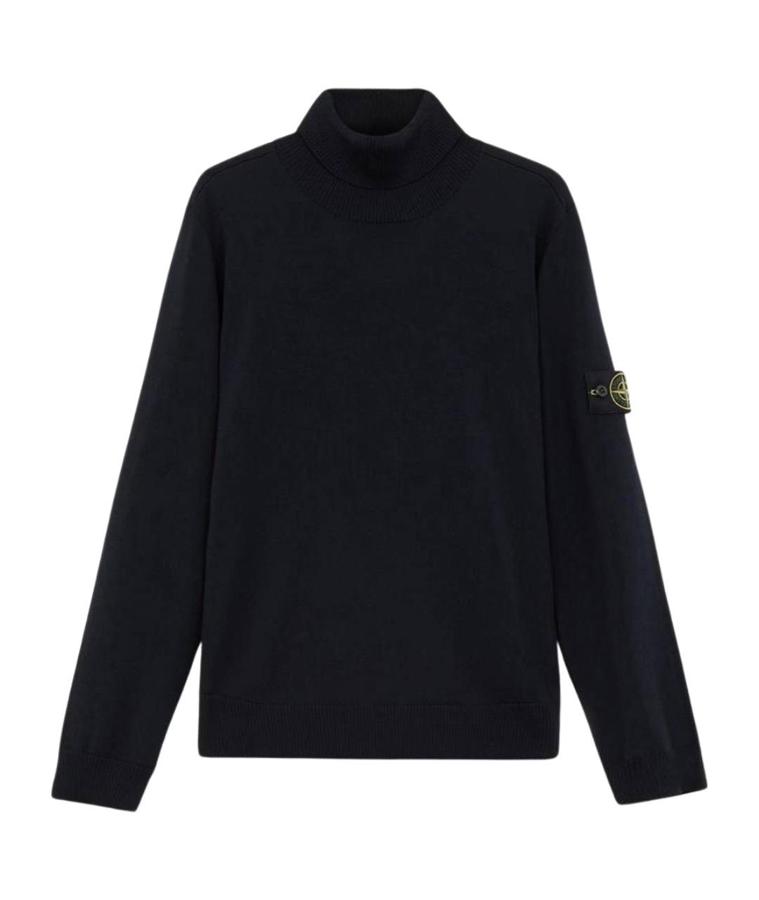 STONE ISLAND Темно-синий шерстяной джемпер / свитер, фото 1