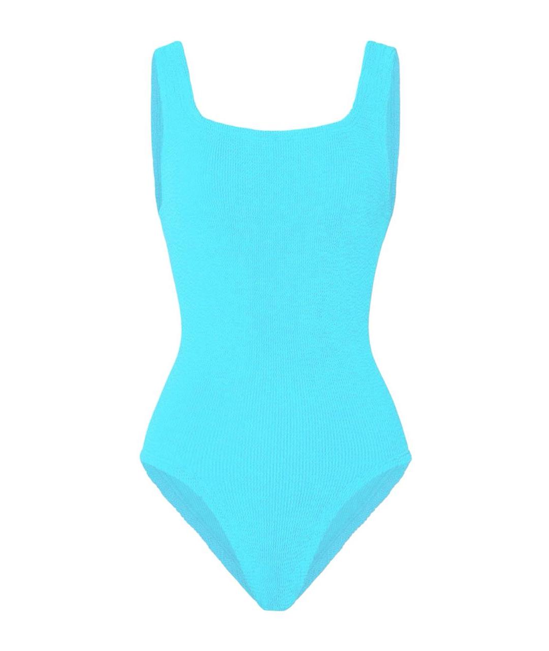 HUNZA G Бирюзовый полиамидовый купальник, фото 1