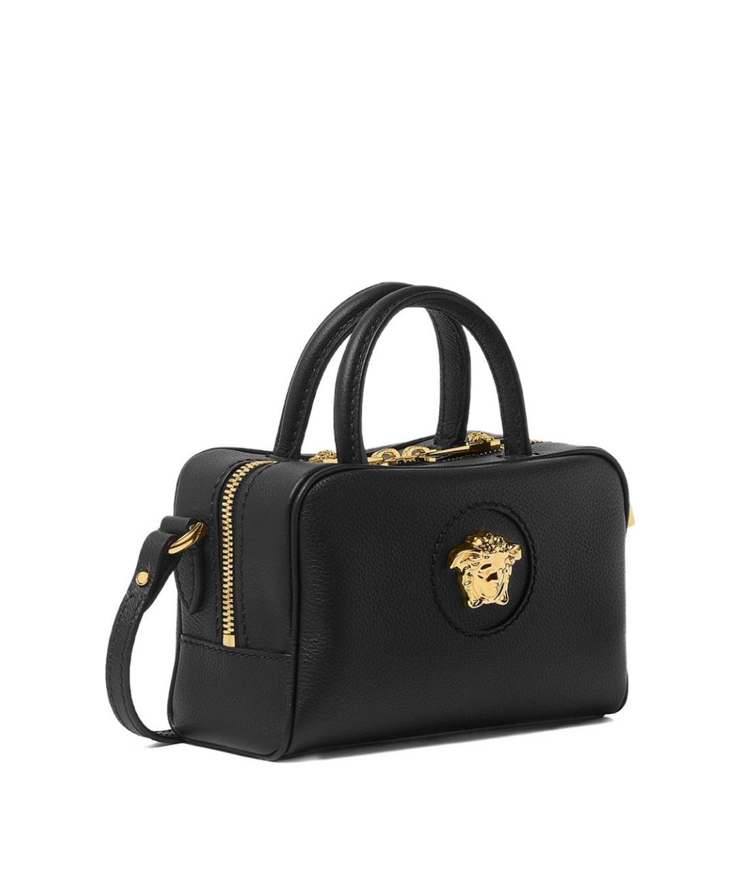 VERSACE Черная кожаная сумка тоут, фото 3