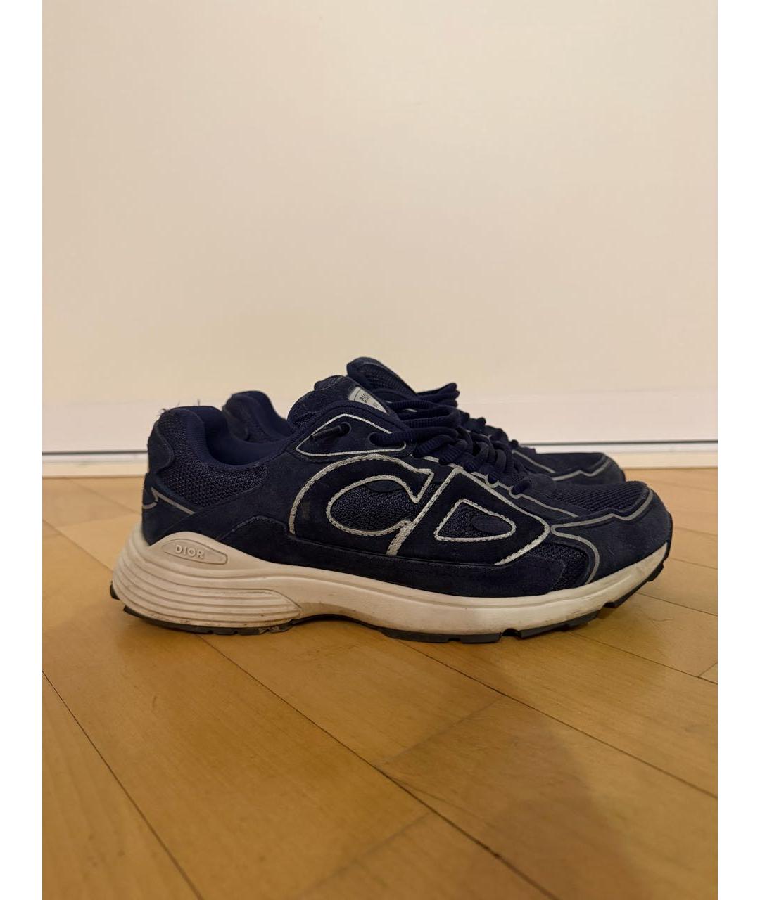 CHRISTIAN DIOR Темно-синие текстильные низкие кроссовки / кеды, фото 5