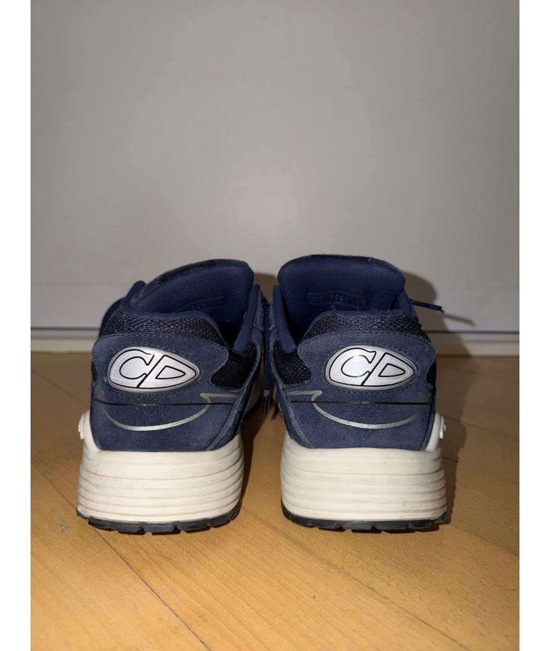 CHRISTIAN DIOR Темно-синие текстильные низкие кроссовки / кеды, фото 4