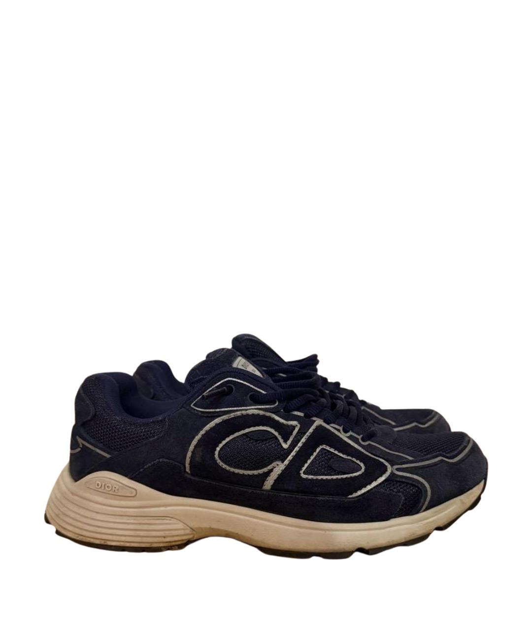 CHRISTIAN DIOR Темно-синие текстильные низкие кроссовки / кеды, фото 1