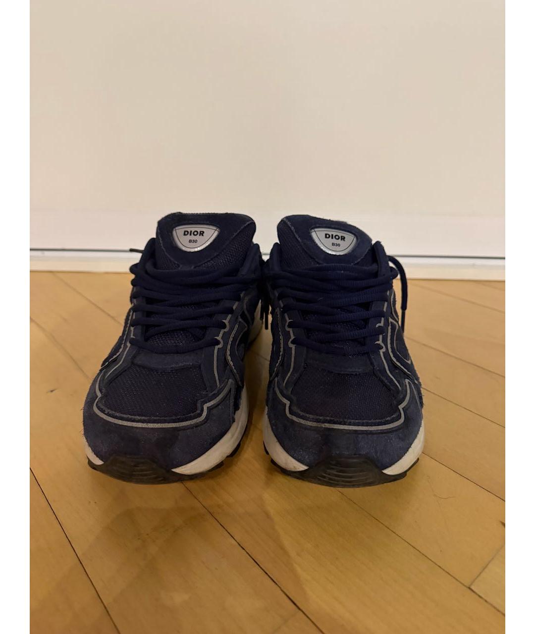 CHRISTIAN DIOR Темно-синие текстильные низкие кроссовки / кеды, фото 2