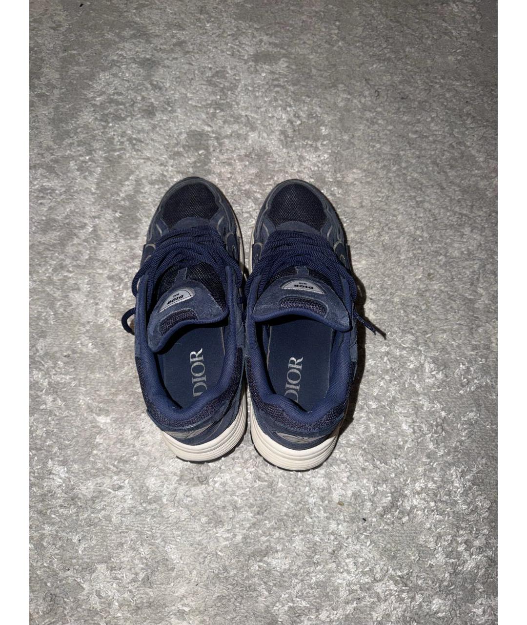 CHRISTIAN DIOR Темно-синие текстильные низкие кроссовки / кеды, фото 3