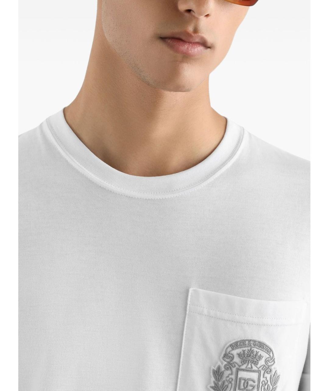 DOLCE&GABBANA Белая хлопковая футболка, фото 4