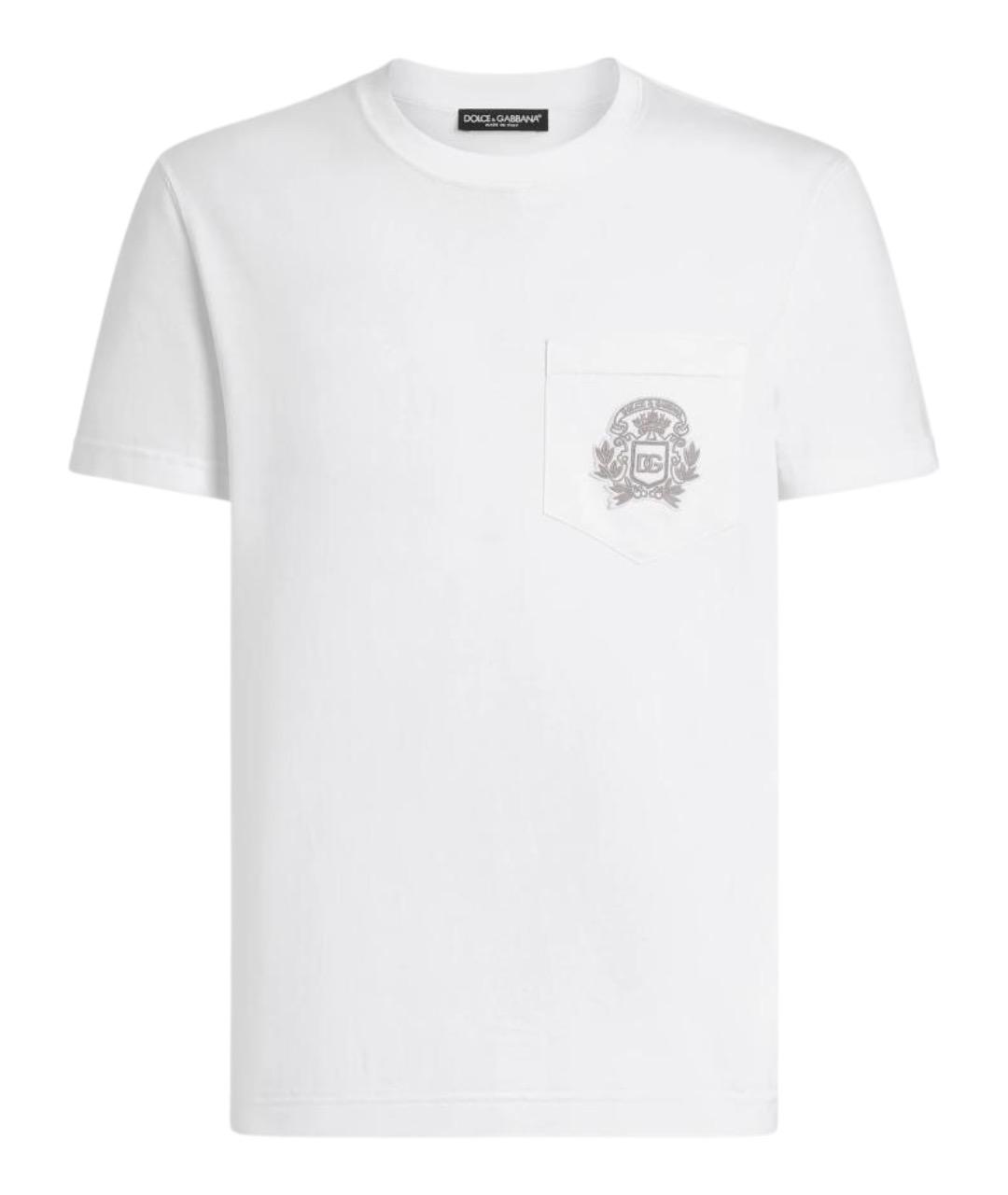 DOLCE&GABBANA Белая хлопковая футболка, фото 1