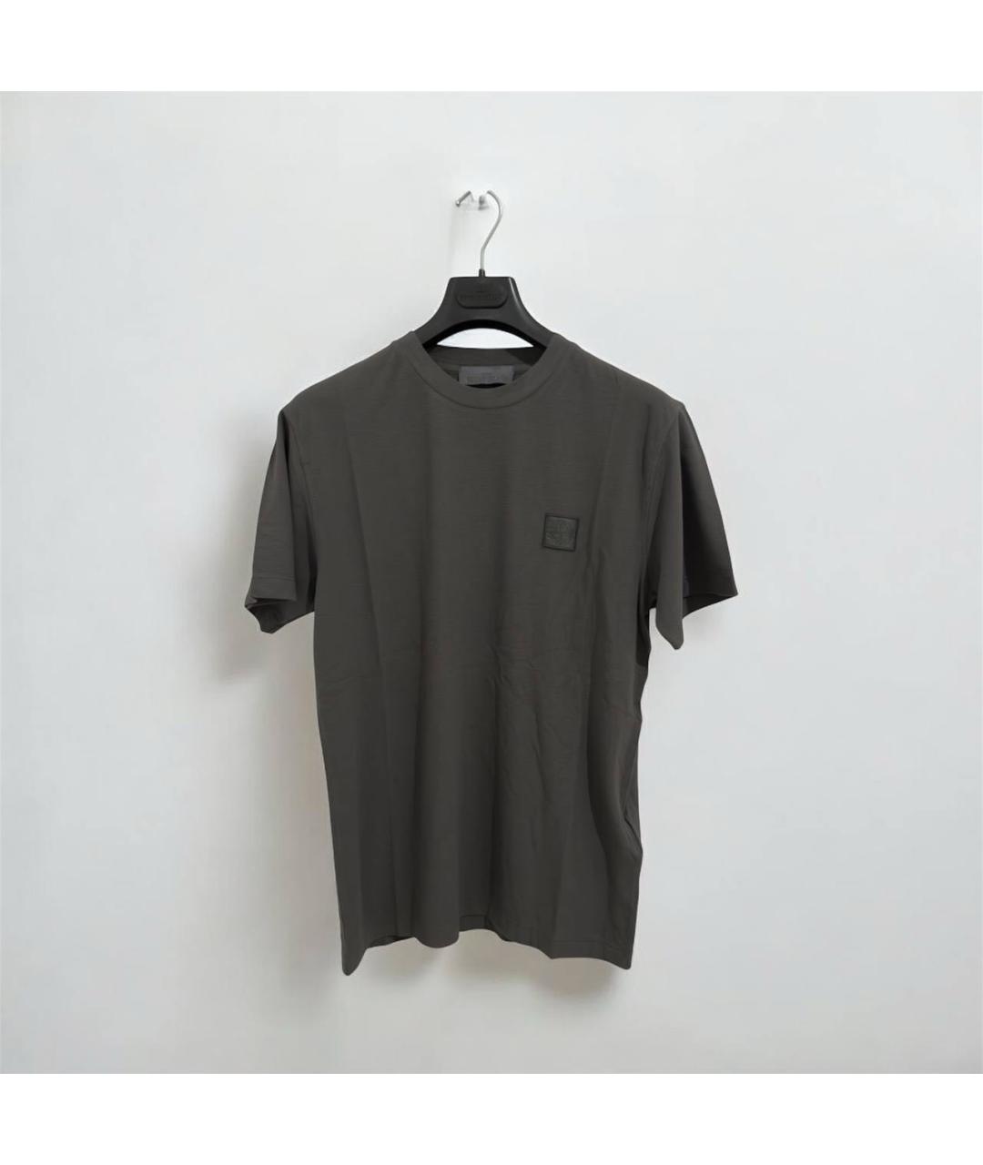 STONE ISLAND Серая хлопковая футболка, фото 5