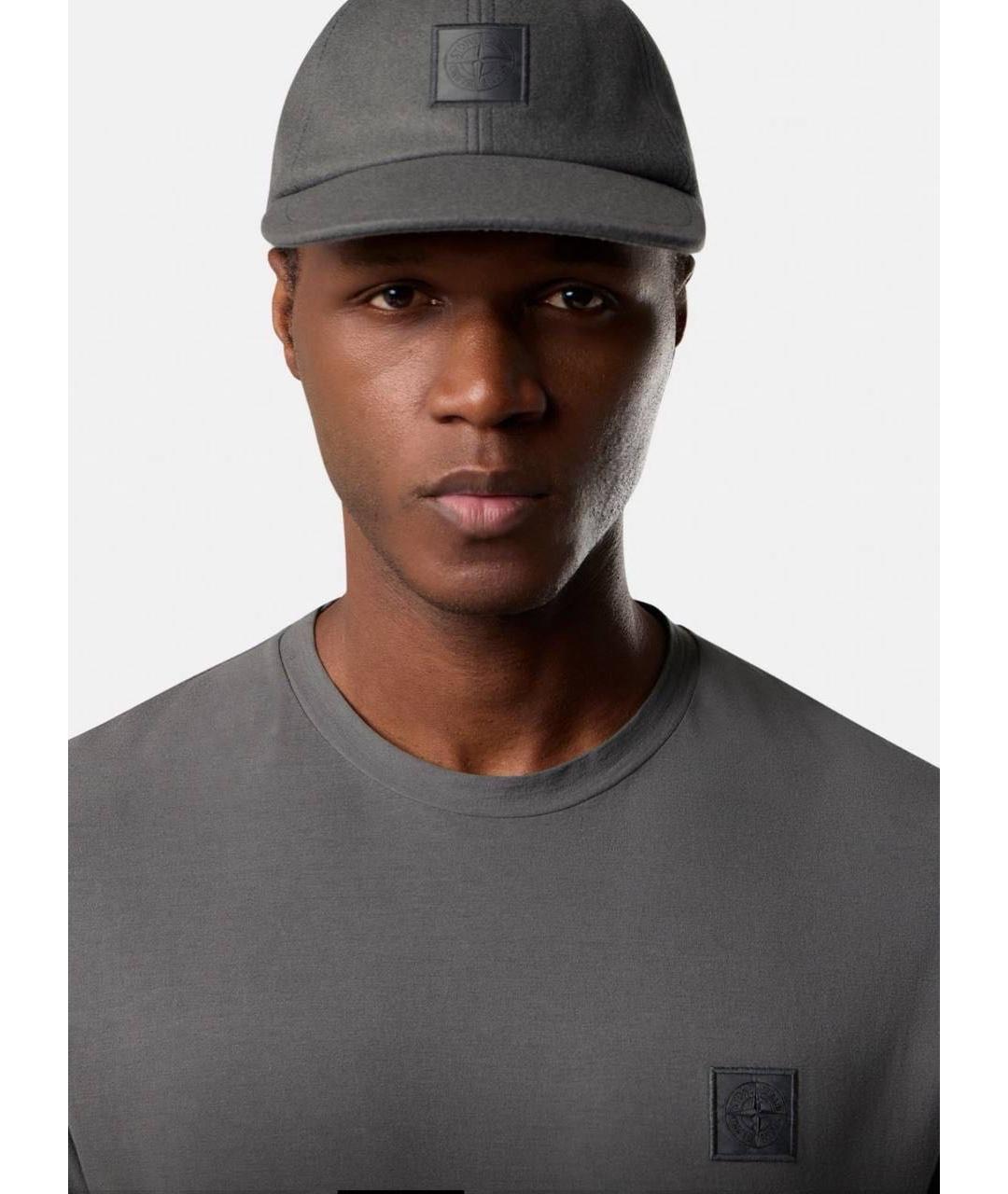 STONE ISLAND Серая хлопковая футболка, фото 4