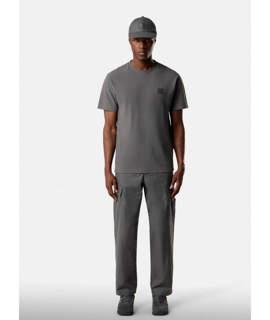 STONE ISLAND Серая хлопковая футболка, фото 3