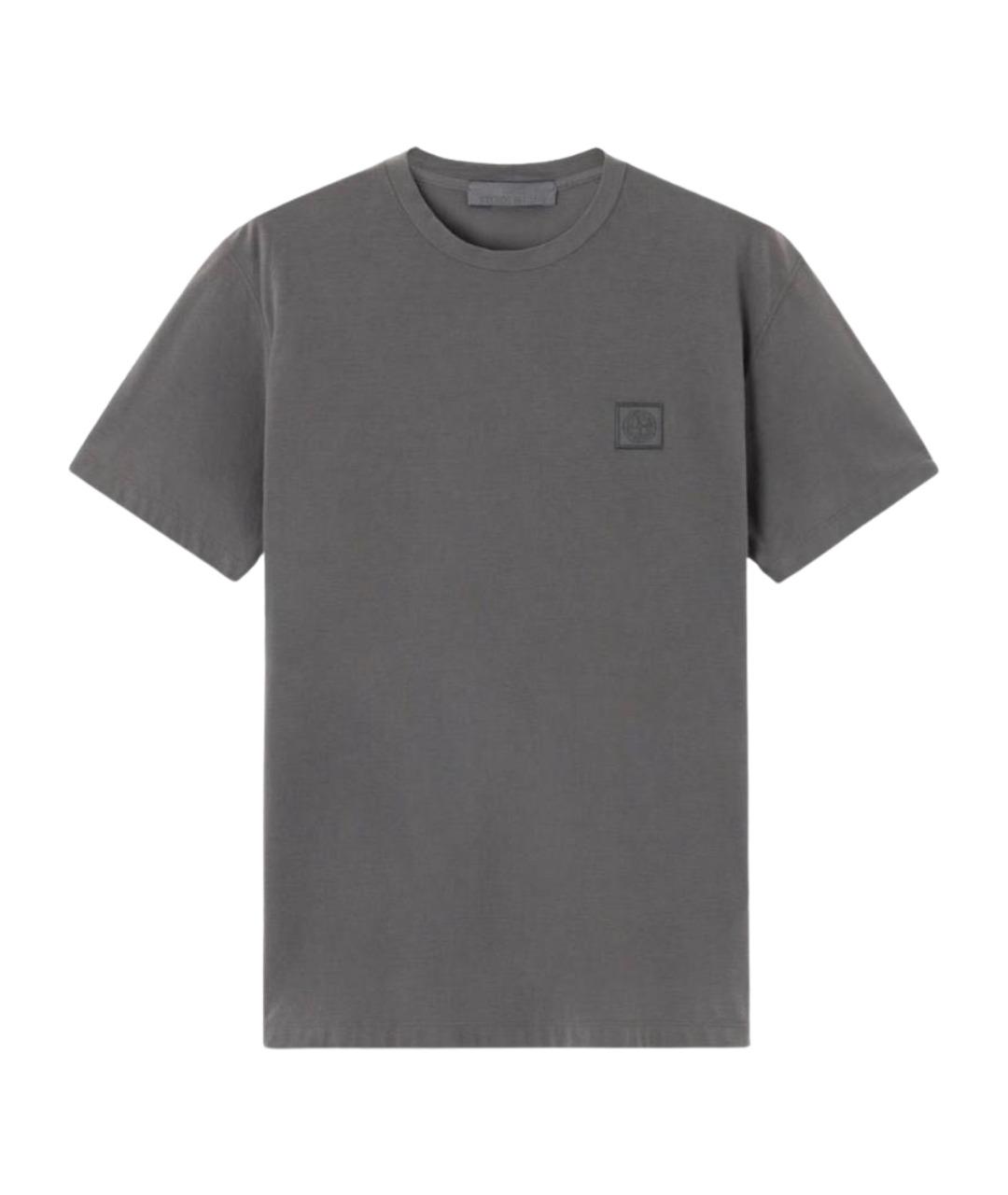 STONE ISLAND Серая хлопковая футболка, фото 1