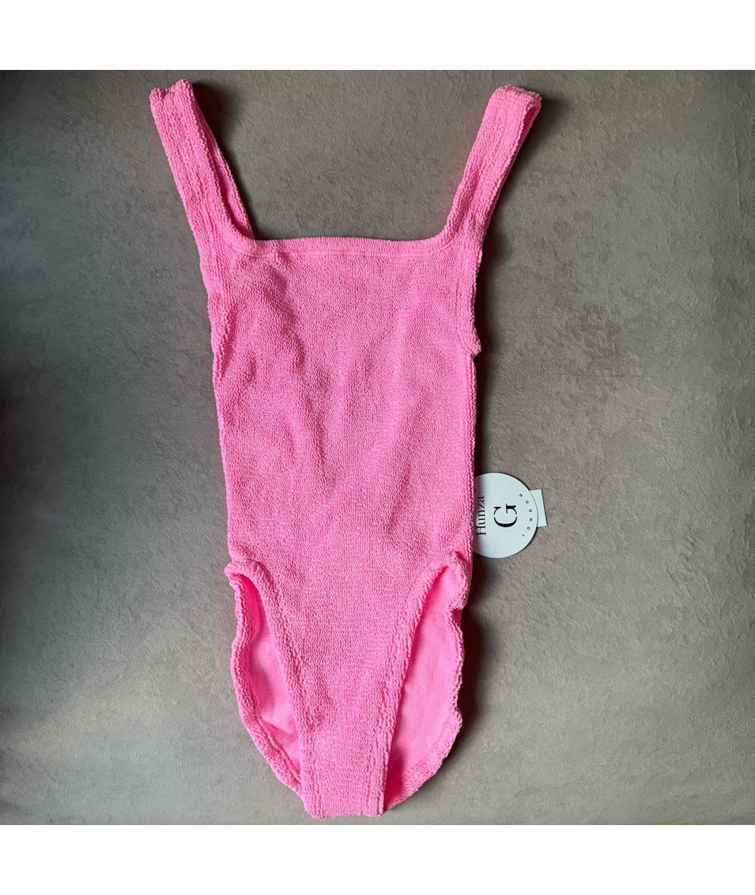 HUNZA G Розовый полиамидовый купальник, фото 2