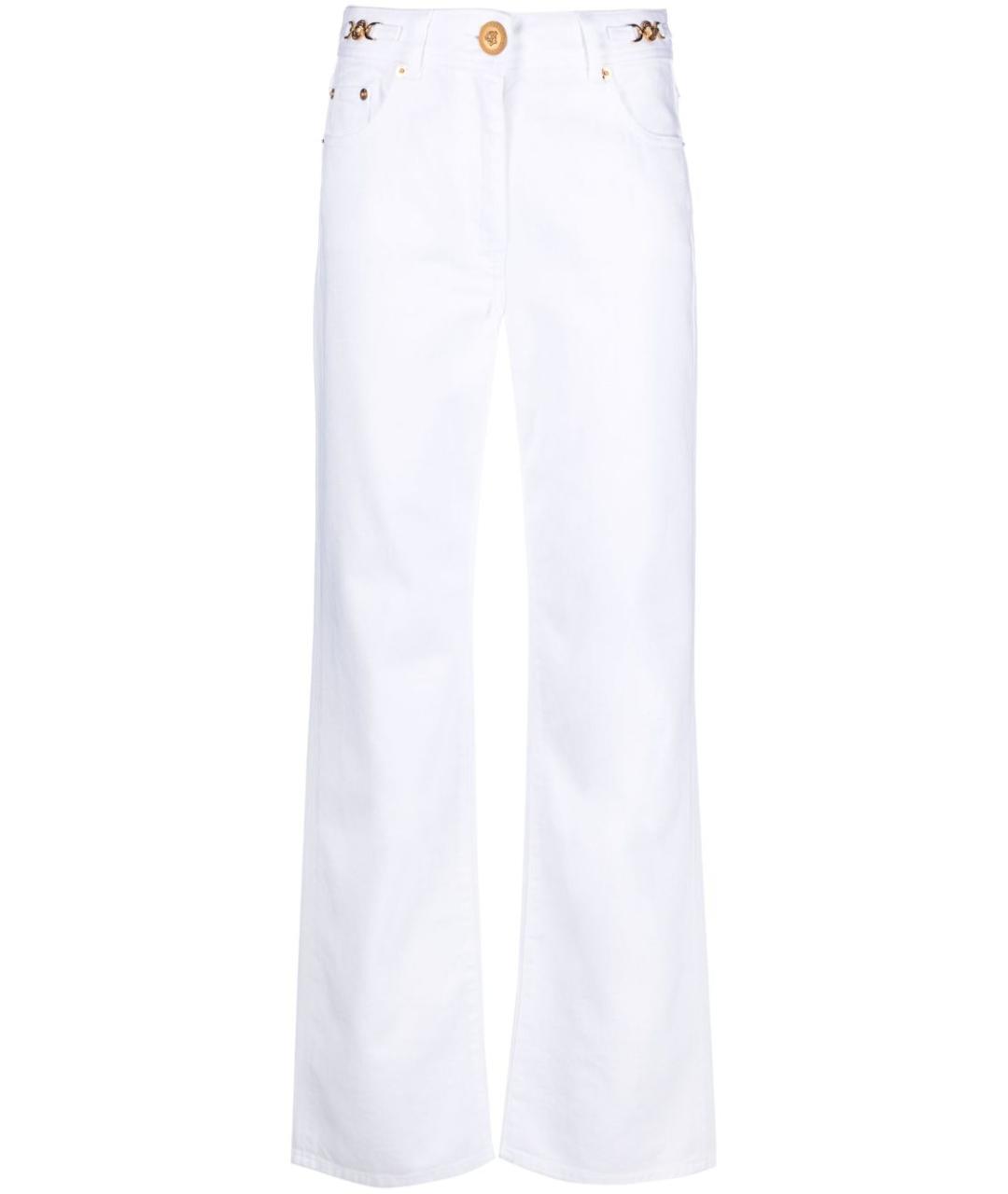 VERSACE Белые хлопковые прямые джинсы, фото 1
