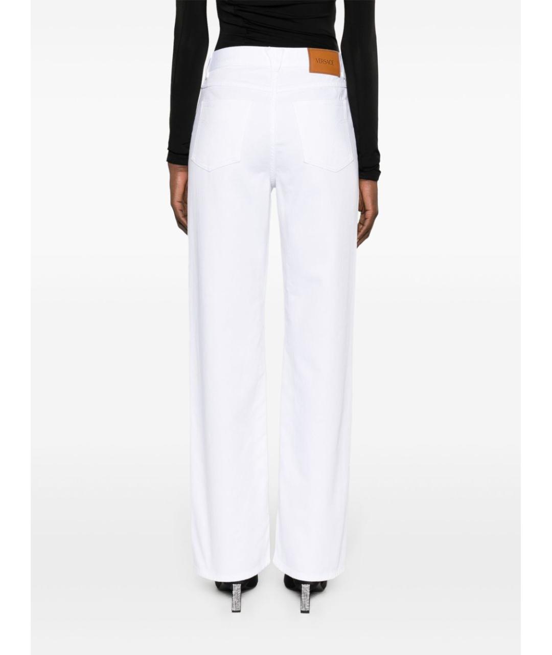 VERSACE Белые хлопковые прямые джинсы, фото 5