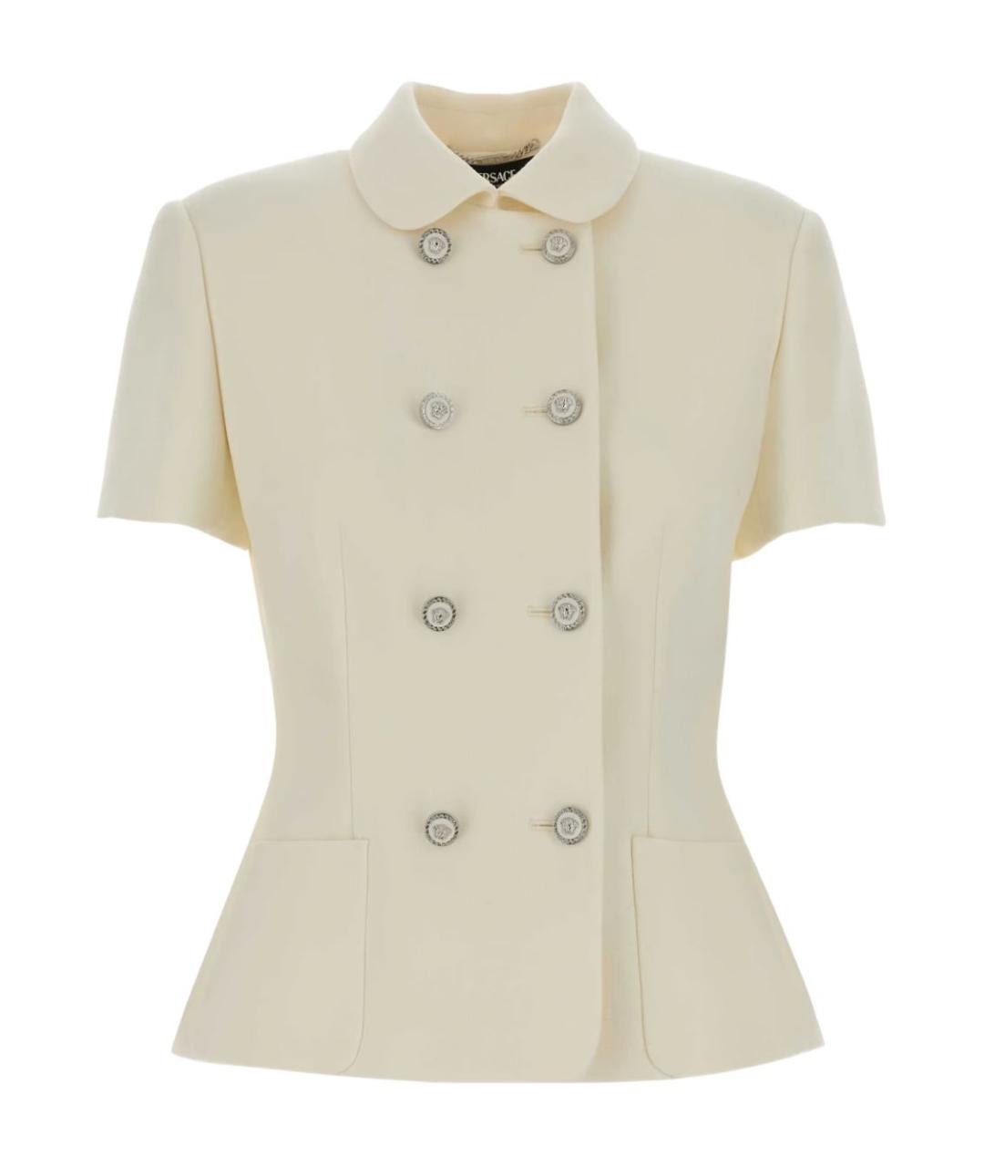 VERSACE Бежевый шерстяной жакет/пиджак, фото 1