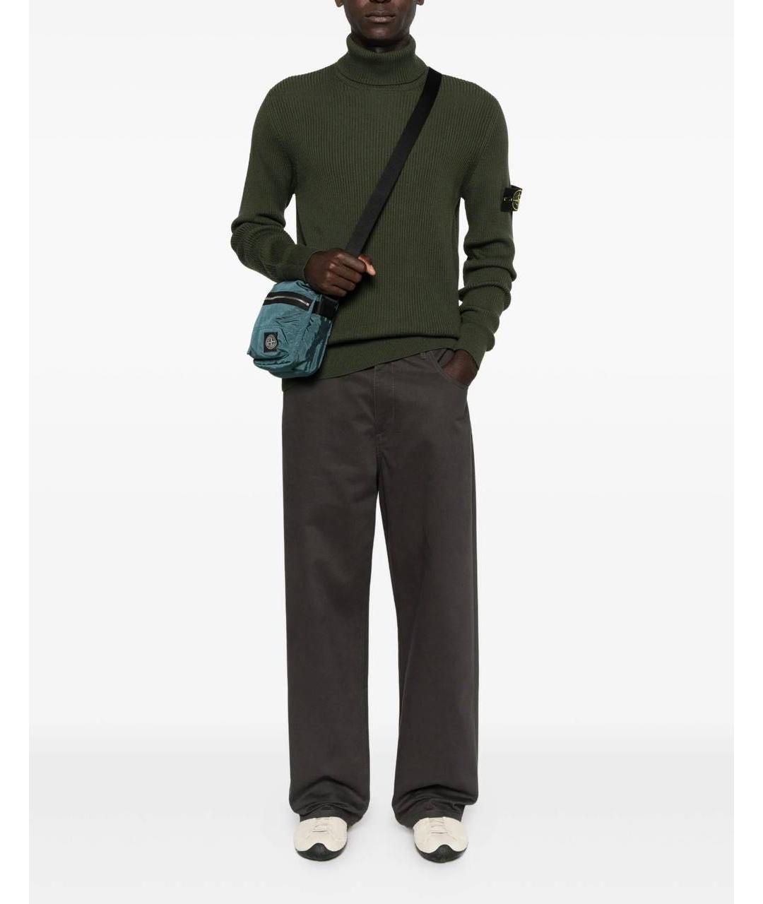 STONE ISLAND Зеленый шерстяной джемпер / свитер, фото 5