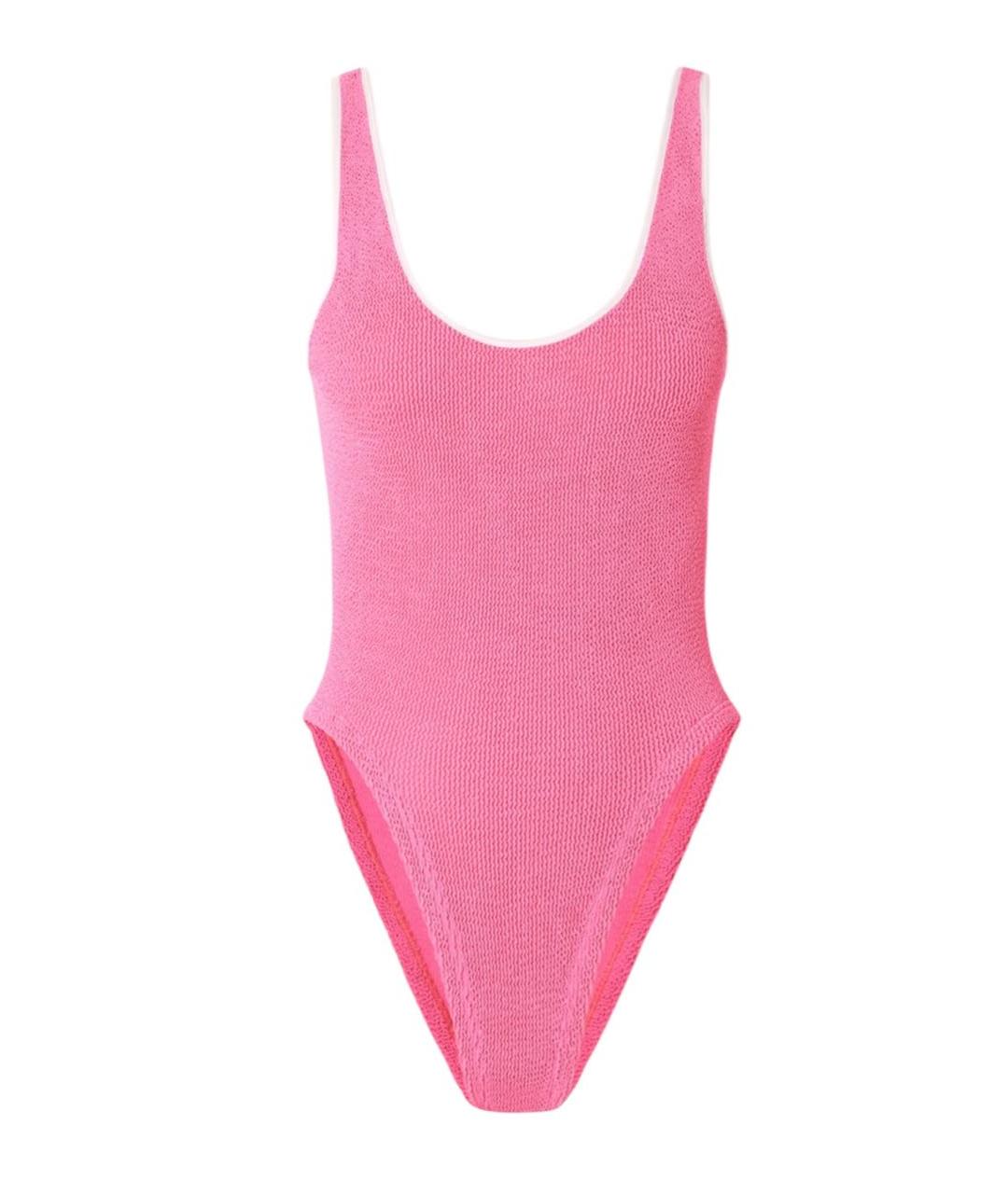 HUNZA G Розовый полиамидовый купальник, фото 1