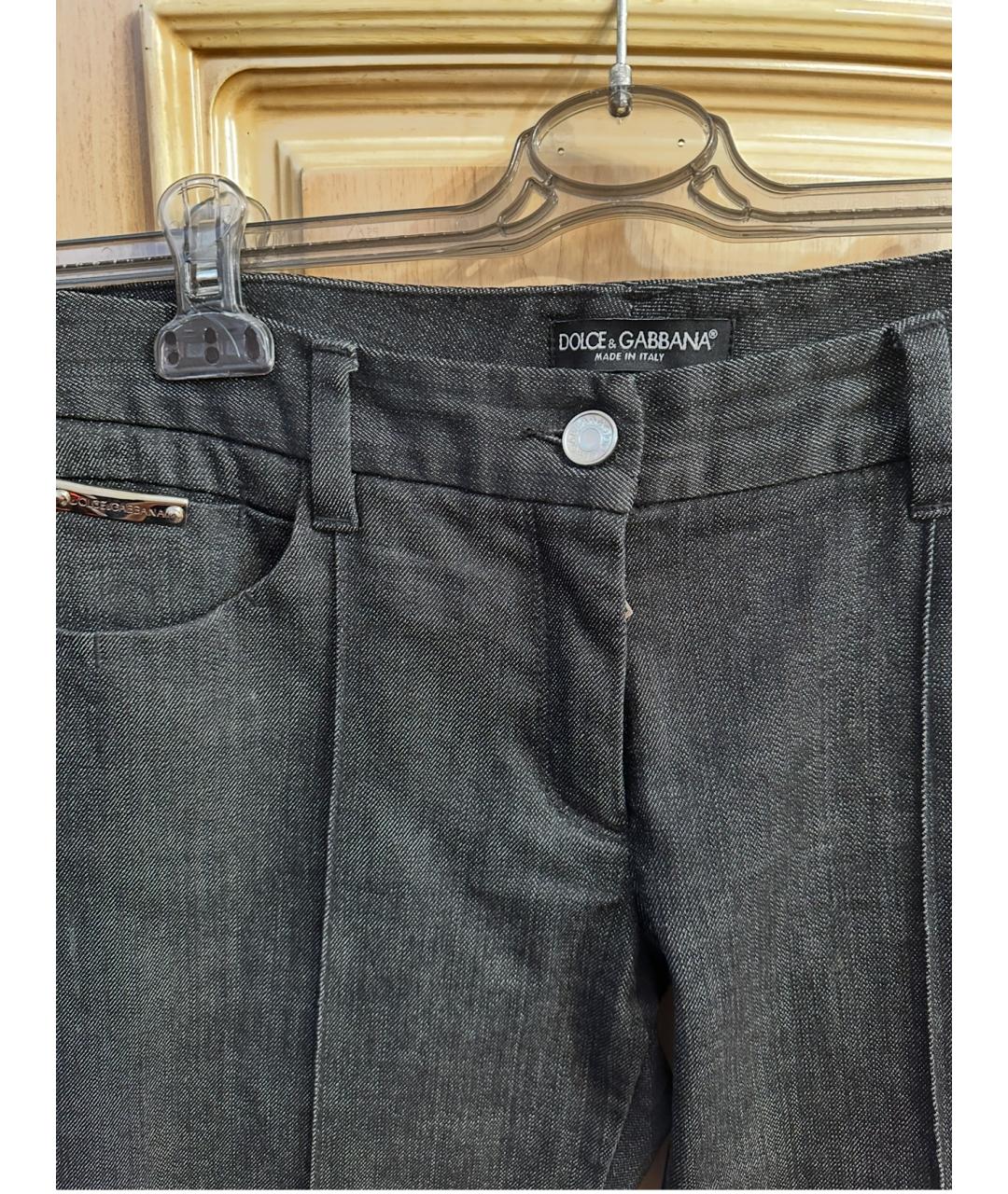 DOLCE&GABBANA Серые хлопковые прямые джинсы, фото 4