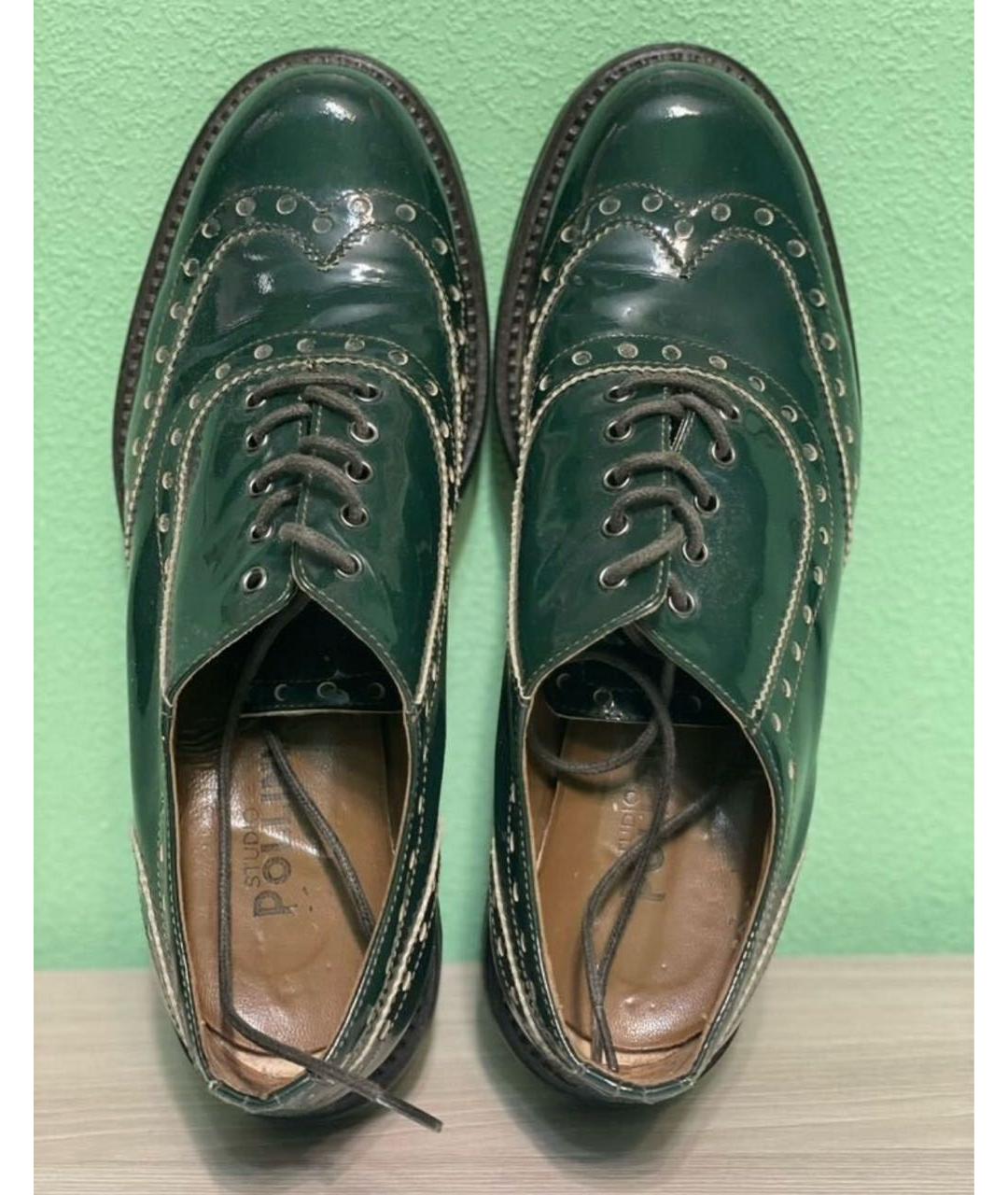 POLLINI Зеленые ботинки из лакированной кожи, фото 2