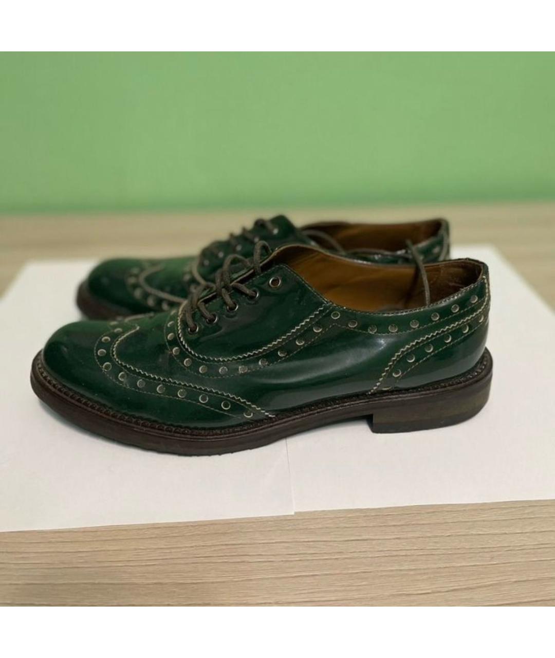 POLLINI Зеленые ботинки из лакированной кожи, фото 5