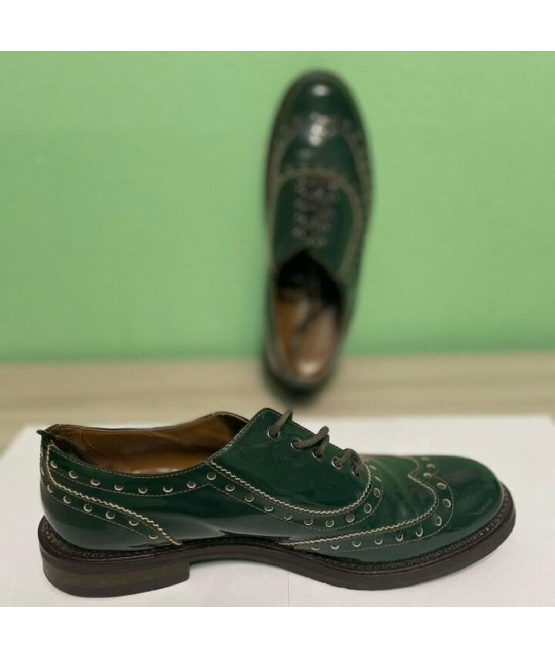 POLLINI Зеленые ботинки из лакированной кожи, фото 3