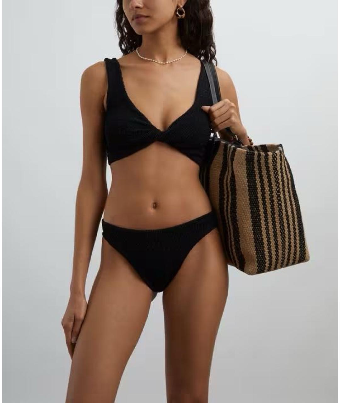 HUNZA G Черный полиамидовый купальник, фото 3