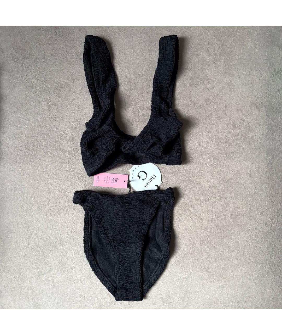 HUNZA G Черный полиамидовый купальник, фото 2